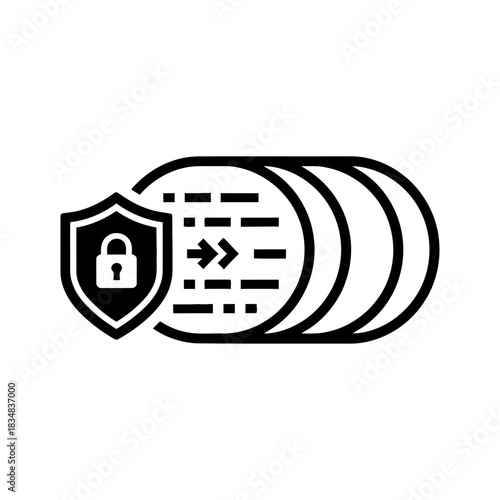 Secure data transfer and protection icon