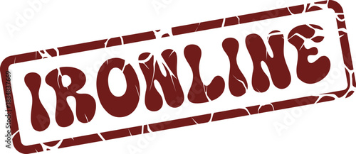Professional Red IRONLINE Rubber Stamp with Distressed Look for Corporate Use and Seals