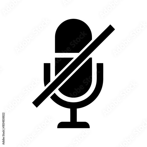 Muted microphone icon indicating no sound or recording