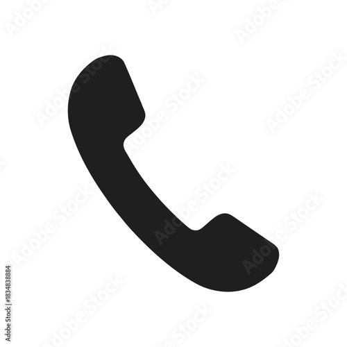 Simple black silhouette of a classic telephone handset