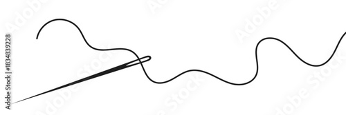 Sewing needle icon in flat style. Tailoring vector illustration on isolated background. Needlework sign business concept.