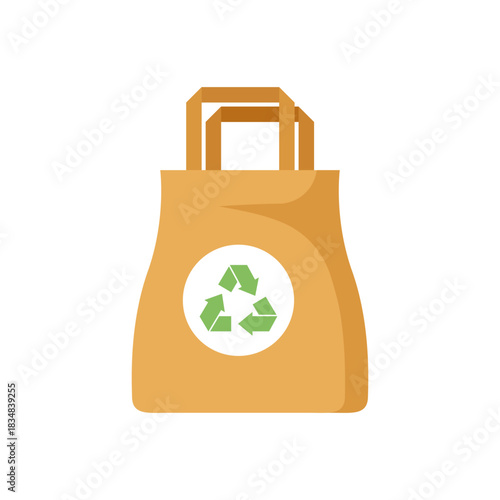 Eco bag icon in flat style. Organic box vector illustration on isolated background. Recycle container sign business concept.