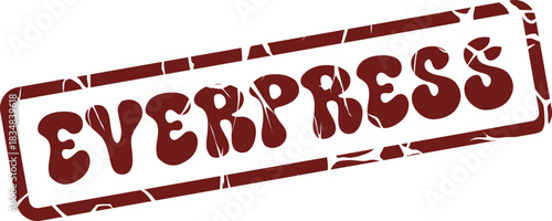 Classic Red EVERPRESS Rubber Stamp with Distressed Texture for Official Document Use