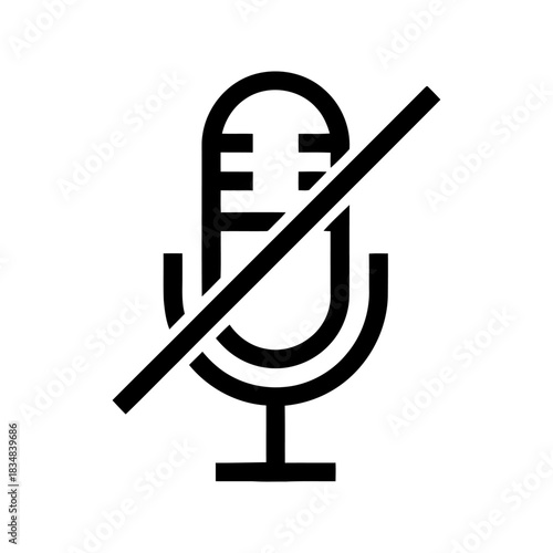 Microphone muted icon with diagonal line across it