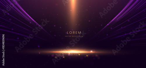 Scene purple background with geometric curvel lines. Luxury celebration happy party concept.