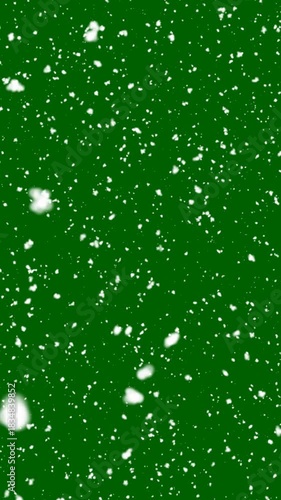 snow falling  on green screen