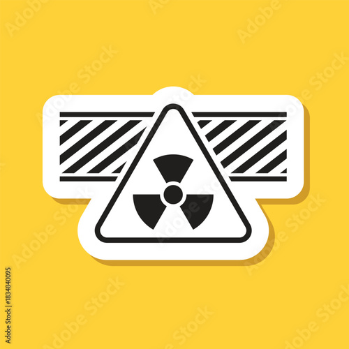 Radioactive material sticker icon in flat style. Radiation danger vector illustration on isolated background. Caution sign business concept.