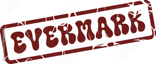Vintage Style Red EVERMARK Rubber Stamp Design for Branding and Official Documents