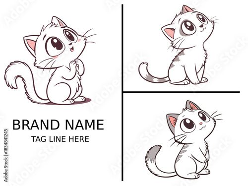 Cute cat cartoon vector illustration