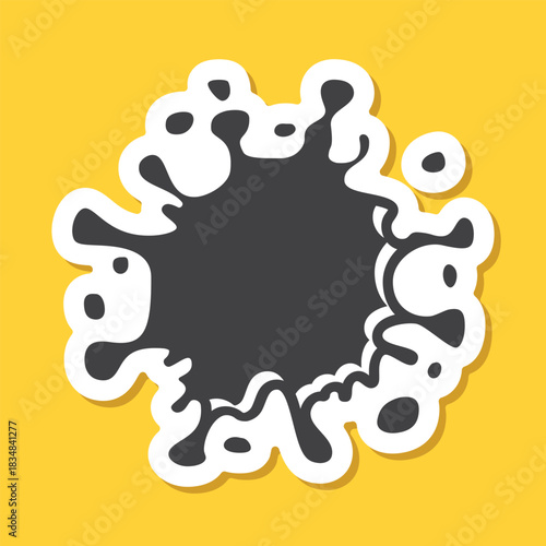 Milk, water blot sticker icon in flat style. Yogurt or cream vector illustration on isolated background. Liquid splash sign business concept.