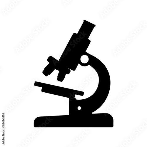 Silhouette image representing a microscope, a tool used in various scientific fields