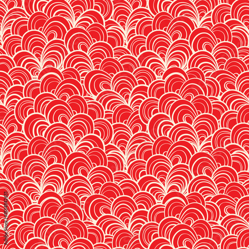 Seamless floral pattern based on traditional folk art ornaments. Colorful flowers on color background. Scandinavian style. Sweden nordic style. Vector illustration. Simple minimalistic pattern.