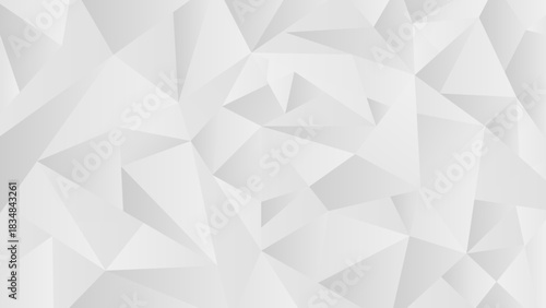 白のジオメトリック抽象背景 立体ポリゴンとグラデーションの背景素材 ベクター