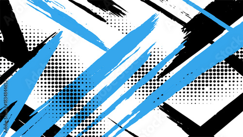 Abstract grunge blue digital pattern background illustration with internet technology concept design