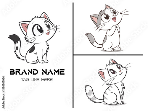 Cute cat cartoon vector illustration