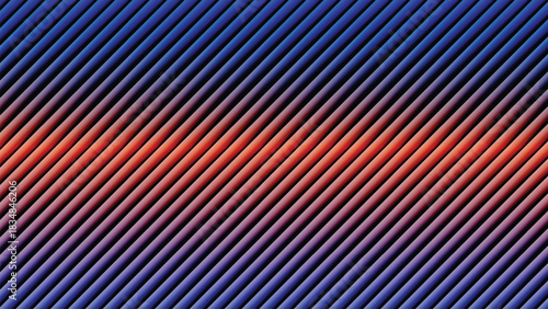 Abstract background with diagonal 3D lines and a vibrant color gradient from blue to a glowing orange center.