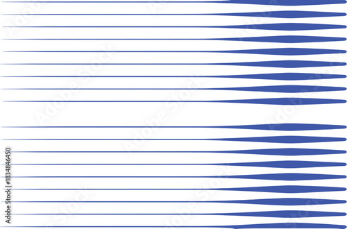 Abstract Blue Horizontal Lines with Varying Thickness and Spacing on White Background
