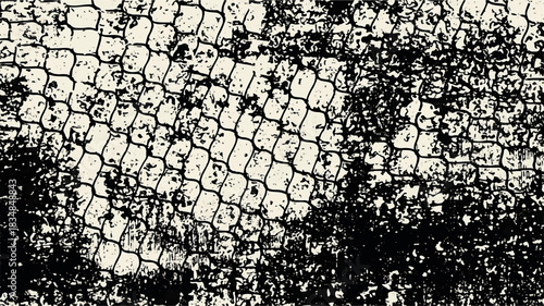 Black and white abstract grunge pattern, vintage seamless cracked wall texture background