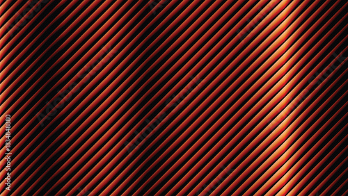 Abstract background of diagonal metallic ridges with a warm copper glow and reflective highlights.