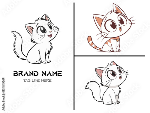 Cute cat cartoon vector illustration