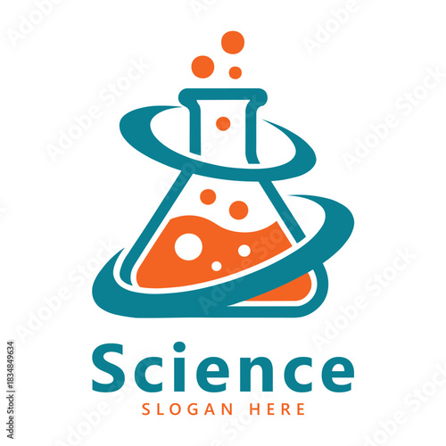 Science logo creative bio tech logo education science technology lab molecule design concept