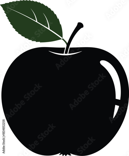Here is a title and a comprehensive list of keywords for the black apple vector illustration, optimized for Adobe Stock SEO and meeting your specific constraints.