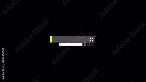 Retro Pixel Art Loading Bar Animation Element.