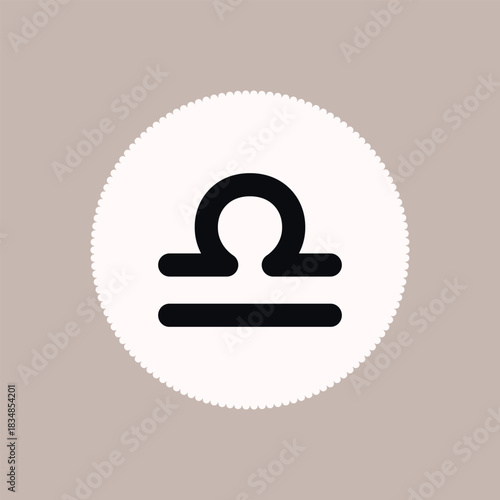 Zodiac horoscope. LIBRA astrological icon symbol. Stylized star sign esoteric. Simple line vector illustration.