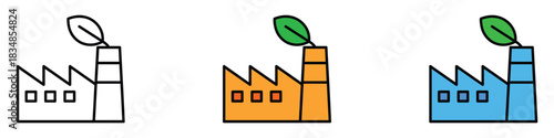Clean Industry icon vector. sustainable manufacturing and green energy symbol. vector illustration.