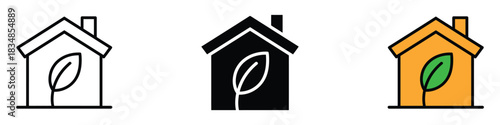 Eco Friendly Home icon vector. Green Living and Renewable Energy symbol. vector illustration.