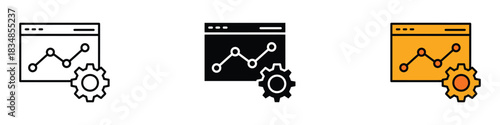 Optimization tools icon vector. optimization, empowering data driven insights and strategic decision-making symbol. vector illustration.