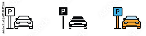 Parking icon vector. driving and transportation symbol. vector illustration.