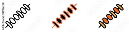 Skewer icon vector. restaurant menus and food blog symbol. vector illustration.