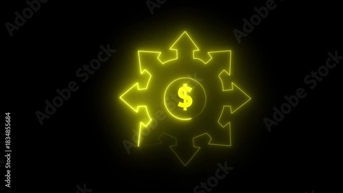 dolor circle dash animation video on black background