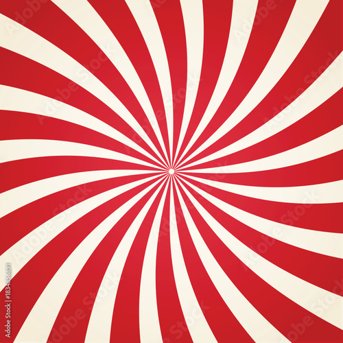 Red and White Radial Burst Background With a Dynamic Swirling Pattern That Creates Strong Motion
