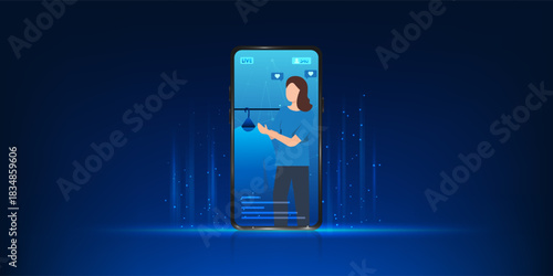 Smartphone Live Stream Online Shopping Technology, Real Time Fashion Sale Broadcasting, Mobile Live Commerce for Clothing, Digital Marketplace Engagement, Influencer Live Sell