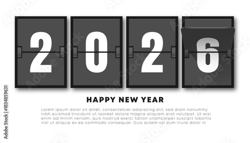 2026 happy new year countdown poster, greeting card or social media post template