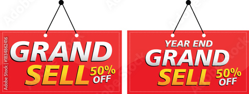 Year End Grand Sell 50% Off Banner - Massive Limited Time Discount Promotion