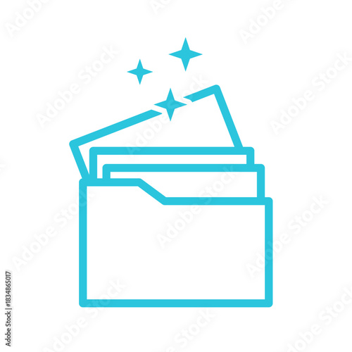 Documents, Projects Icon, Isolated on white background. Blue icon