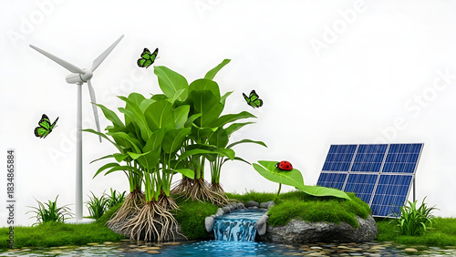 green grass and water