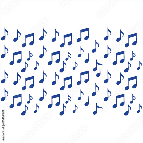  Blue musical notes floating vector