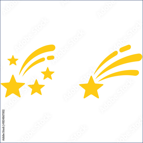  Golden shooting stars with trails shining vector 