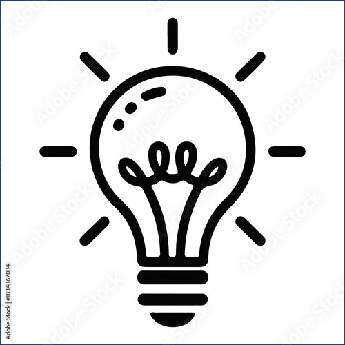  Lightbulb shining brightly representing vector