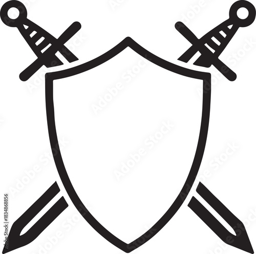 PrintIcon of a shield and crossed swords