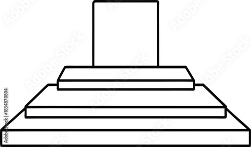 Simple outline drawing of a tiered pedestal or monument base
