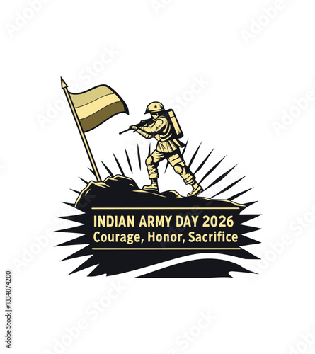 Heroes of the Nation – Indian Army Day Vector