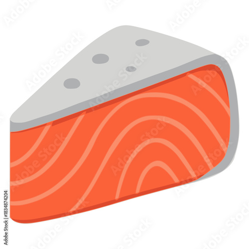Salmon fillet fish food healthy nature flat color vector illustration template design