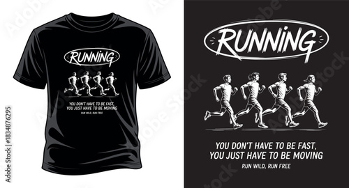 Running graphic T-shirt design