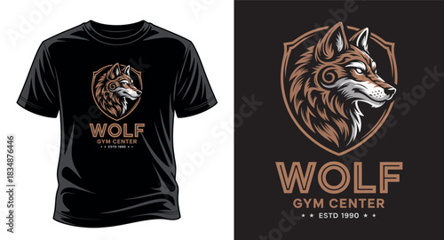 Wolf gym fitness t-shirt design