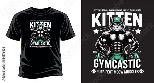 Kitten gymcastic T-shirt design